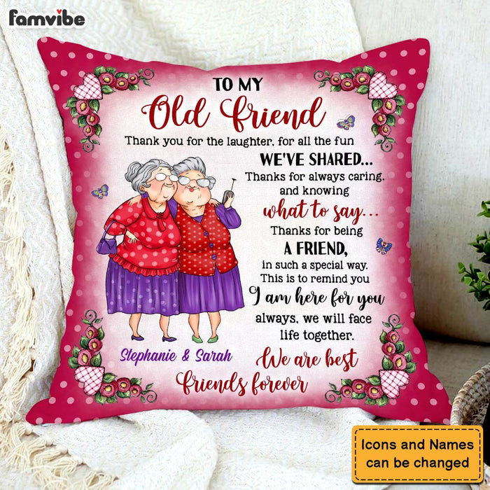 Personalized Gift To My Old Friend Polka Dot Pillow 30921 1