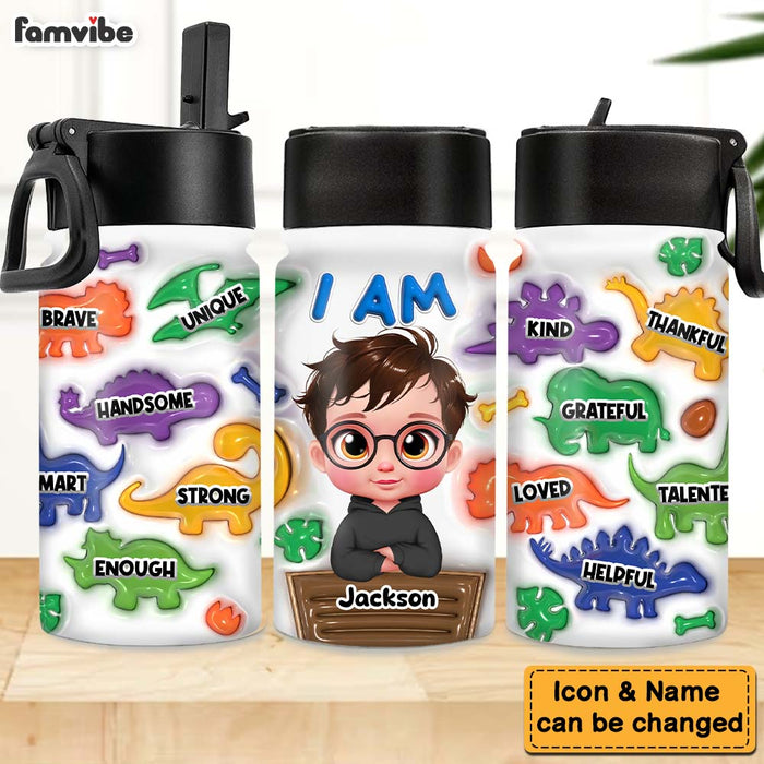 Personalized Gift For Granddaughter I Am Kind Kids Water Bottle 32812 1