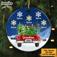 Personalized Grandma Red Truck Christmas Circle Ornament SB172 95O47 thumb 1