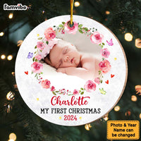 Personalized Baby's First Christmas Elephant Circle Ornament OB72 30O47 thumb 1