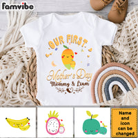 Personalized Gift For Baby Our First Mother's Day Baby Onesie 32533 thumb 1