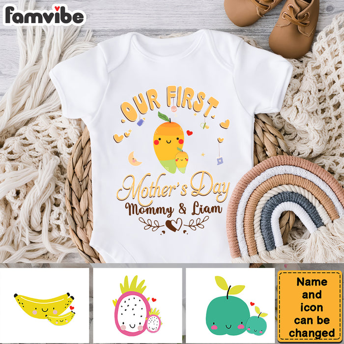 Personalized Gift For Baby Our First Mother's Day Baby Onesie 32533 1