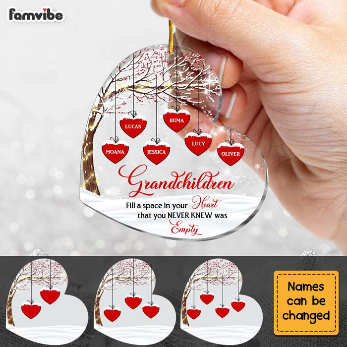 Personalized Gift For Grandma Grandchildren Fill Your Heart Heart Ornament 29325 1