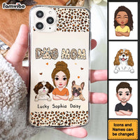 Personalized Leopard Sassy Dog Mom Clear Phone Case 34939 thumb 1