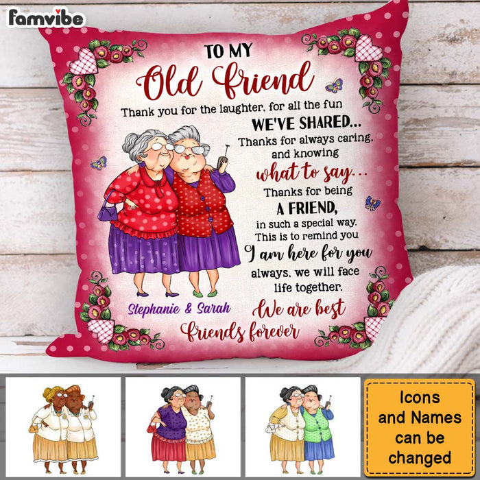 Personalized Gift To My Old Friend Polka Dot Pillow 30921 1