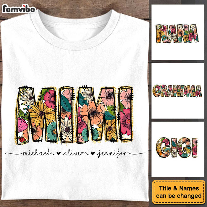 Personalized Mama Flower Glitter Shirt - Hoodie - Sweatshirt 34093 1