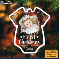 Personalized  Upload Photo Baby Onesie Shape My 1st Christmas Ornament 28025 thumb 1