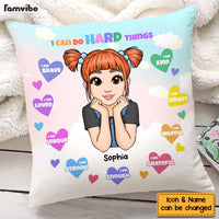 Personalized Affirmation Gift For Granddaughter I Can Do Hard Things Pillow 25888 thumb 1