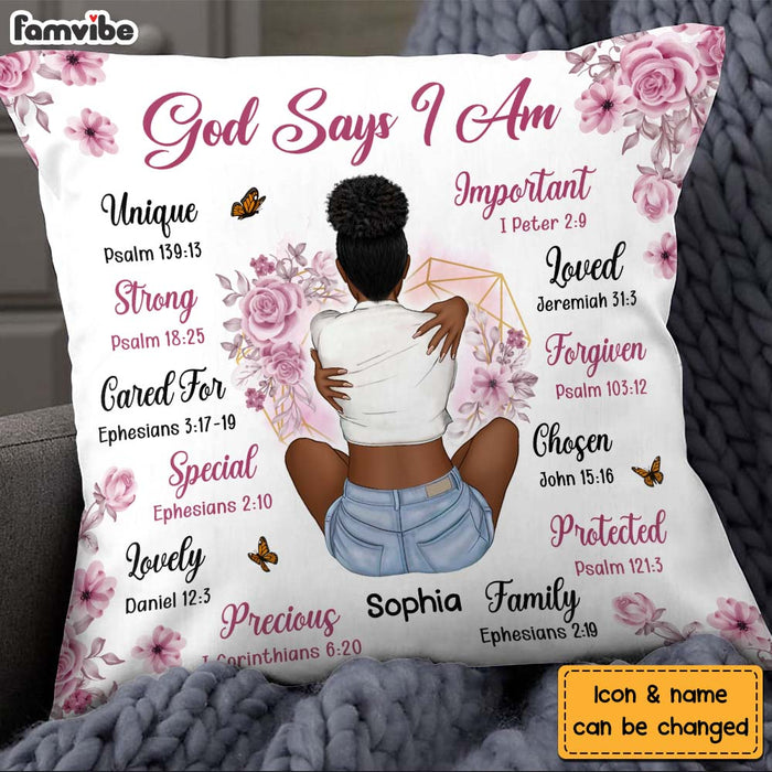 Personalized Christian Gift For Daughter God Says I Am Pillow 26914 1