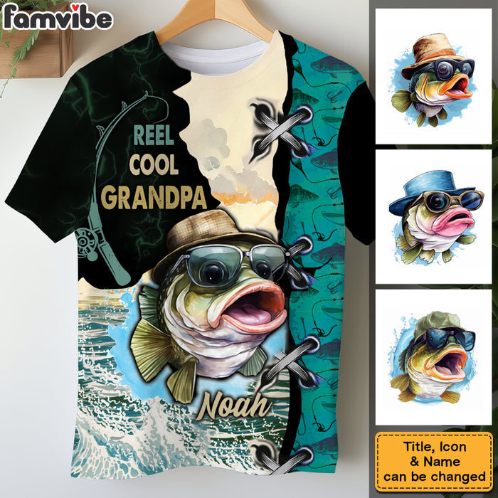 Personalized Father's Day Gift Reel Cool Grandpa All-over Print T-shirt 32591 1