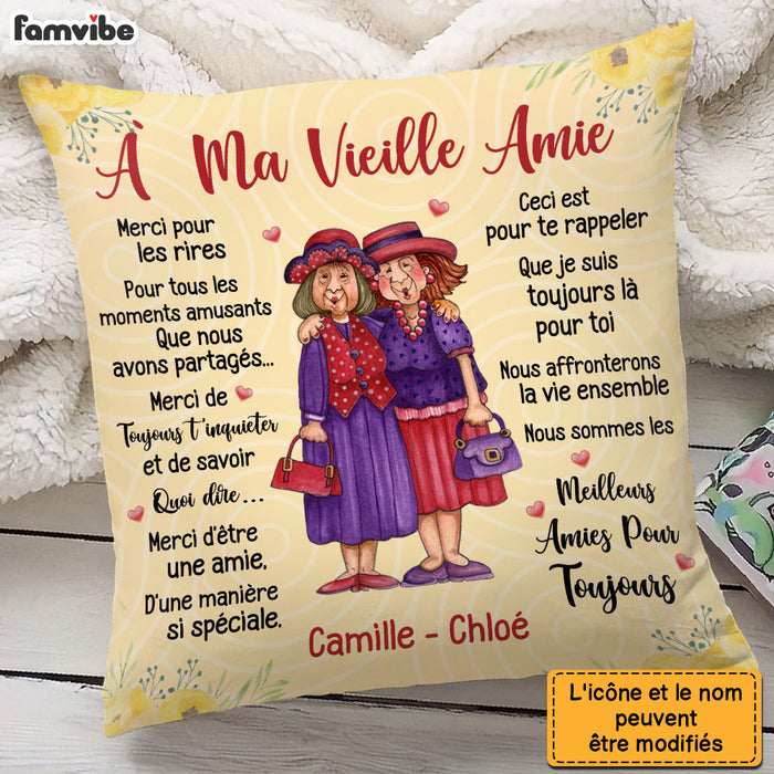 Personalized Gift For Friend À ma Vieille amie French Pillow 30441 1
