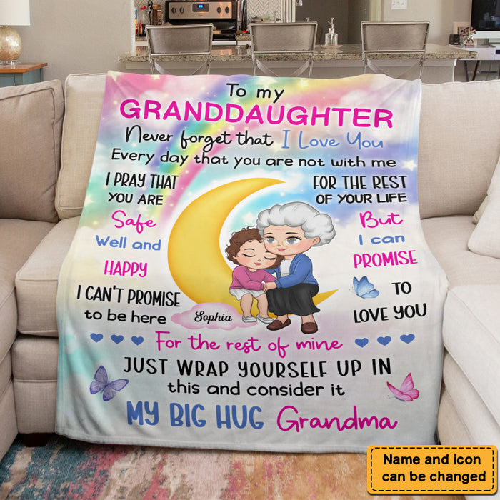 Personalized Gift For Granddaughter Butterfly And Moon Theme Blanket 31197 1