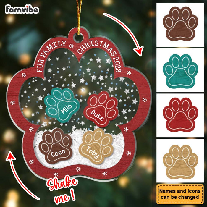 Personalized Gift For Dog Lovers Fur Family Christmas 5 Layered Shaker Ornament 29704 1