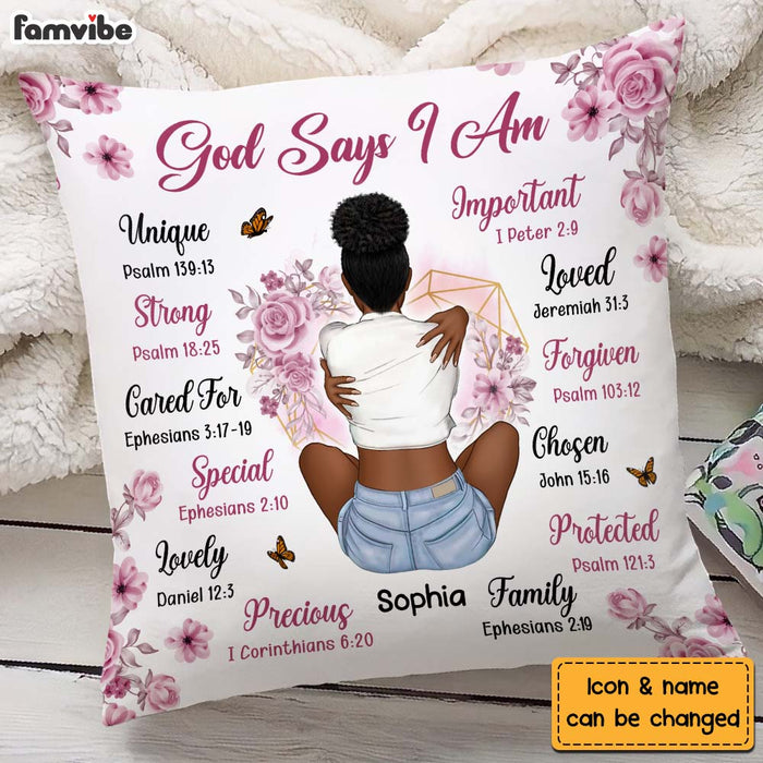 Personalized Christian Gift For Daughter God Says I Am Pillow 26914 1