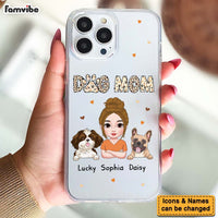 Personalized Leopard Sassy Dog Mom Clear Phone Case 34939 thumb 1