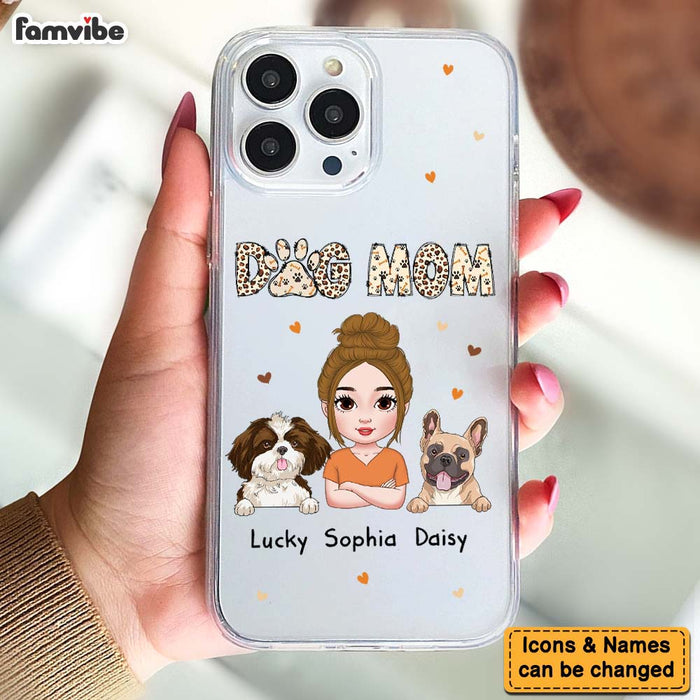 Personalized Leopard Sassy Dog Mom Clear Phone Case 34939 1