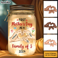 Personalized Gift For Family First Mother's Day Mason Jar Light 32232 thumb 1