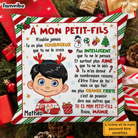 Personalized French Christmas Gift For Grandson À Mon Petit-fils Pillow 30447 thumb 1