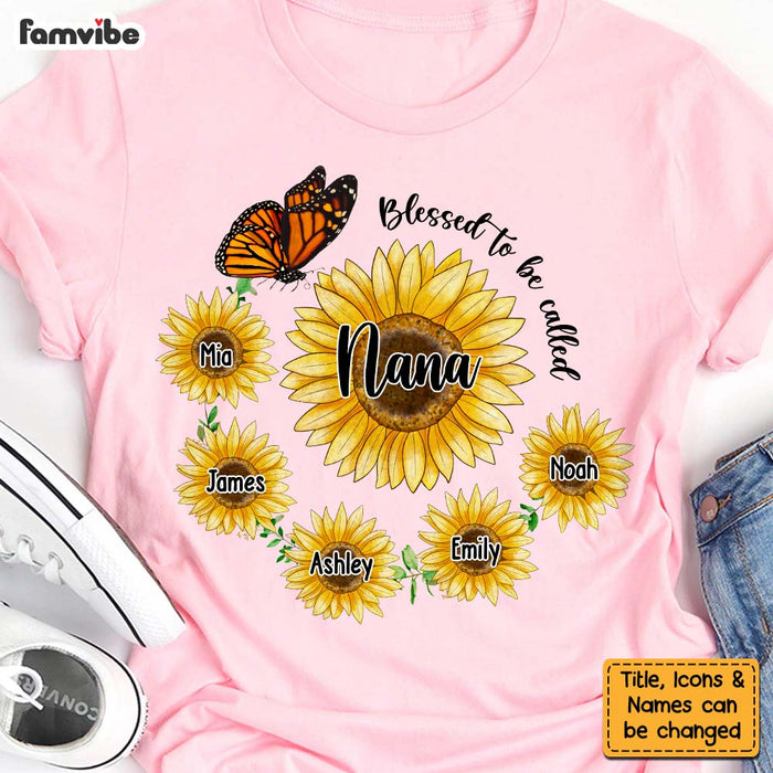 Personalized Sunflower Blessed To Be Called Grandma Shirt - Hoodie - Sweatshirt 24671 1