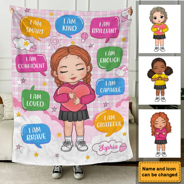 Personalized Gift For Granddaughter Hug Love Affirmation Blanket 31303 1