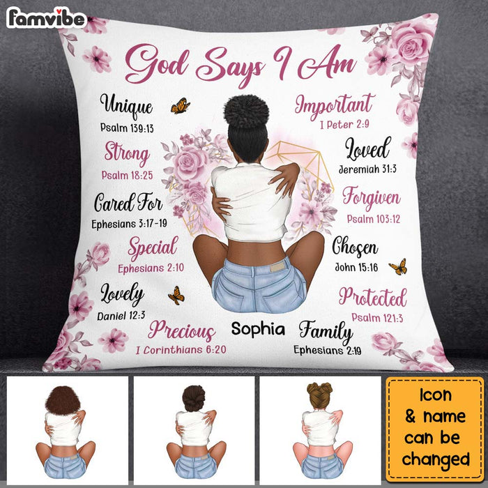Personalized Christian Gift For Daughter God Says I Am Pillow 26914 1