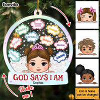 Personalized Gods Says I Am Granddaughter 5 Layered Shaker Ornament 29712 thumb 1