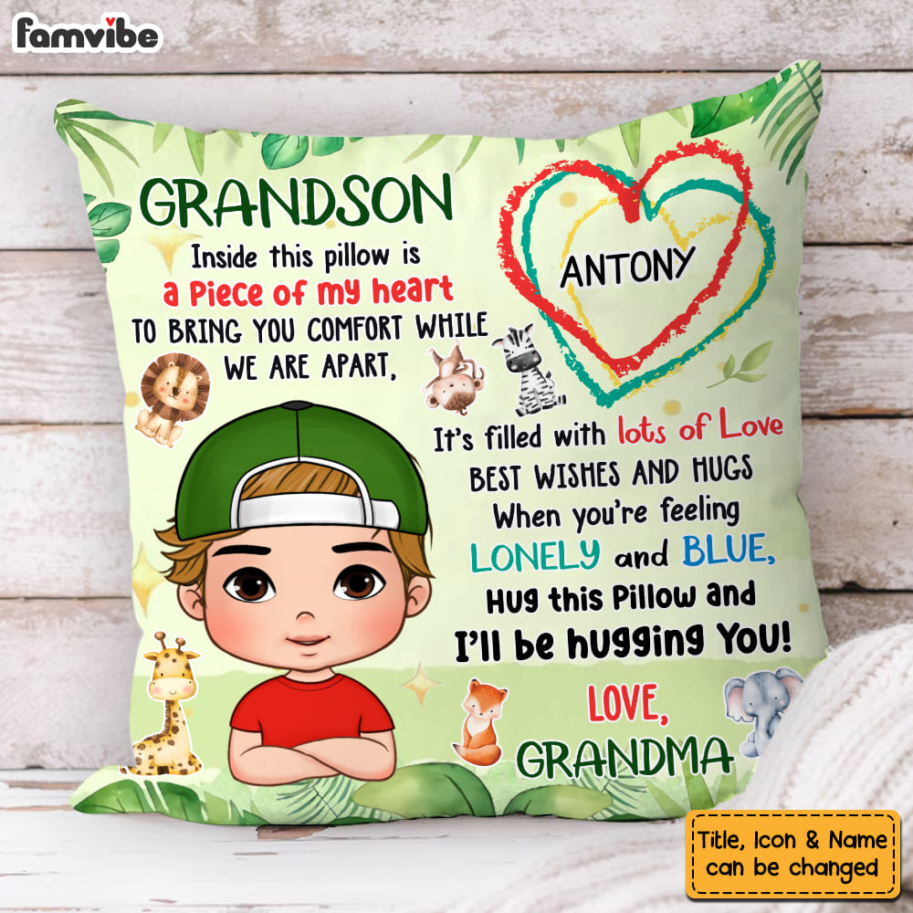 Personalized Gift For Grandson Hug This Pillow 26956 Primary Mockup
