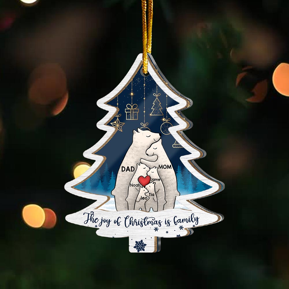 Personalized The Joy Of Christmas Is Family 2 Layered Mix Ornament 29669