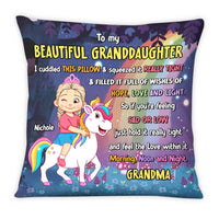 Personalized Gift For Granddaughter To My Granddaughter Unicorn Kid Pillow 30818 thumb 1