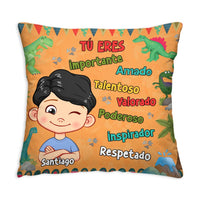 Personalized  Gift For Grandson Dinosaur Theme Spanish Pillow 30732 thumb 1