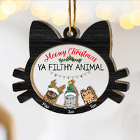 Personalized Meowy Christmas Ya Filthy Animal 2 Layered Mix Ornament 29699 thumb 1