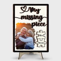 Personalized Gift For Couple My Missing Piece 2 Layered Separate Wooden Plaque 31620 thumb 1