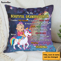 Personalized Gift For Granddaughter To My Granddaughter Unicorn Kid Pillow 30818 thumb 1