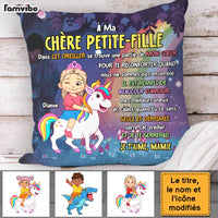 Personalized Granddaughter French Gift Ma Chère  Petite-Fille Unicorn Kid Pillow 30819 thumb 1