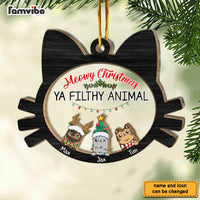 Personalized Meowy Christmas Ya Filthy Animal 2 Layered Mix Ornament 29699 thumb 1