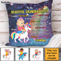 Personalized Gift For Granddaughter To My Granddaughter Unicorn Kid Pillow 30818 thumb 1