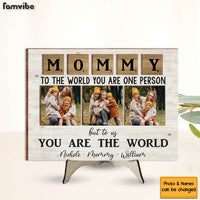 Personalized Gift For Mom You Are The Wolrd 2 Layered Separate Wooden Plaque 31959 thumb 1
