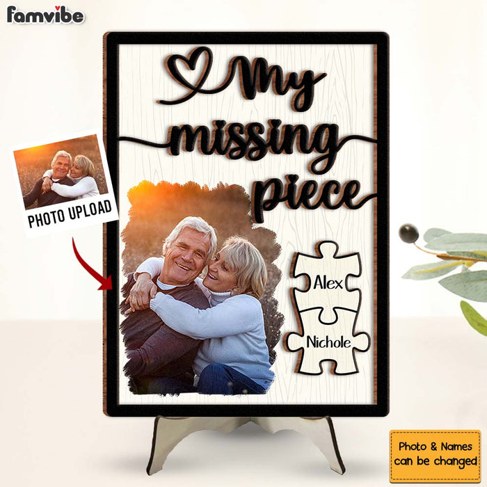 Personalized Gift For Couple My Missing Piece 2 Layered Separate Wooden Plaque 31620 1