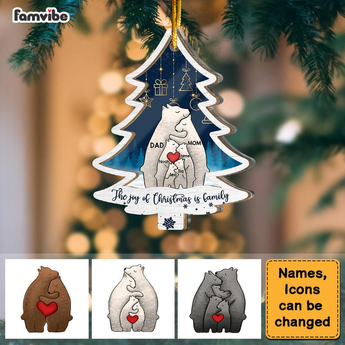 Personalized The Joy Of Christmas Is Family 2 Layered Mix Ornament 29669 1