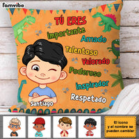Personalized  Gift For Grandson Dinosaur Theme Spanish Pillow 30732 thumb 1
