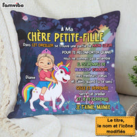 Personalized Granddaughter French Gift Ma Chère  Petite-Fille Unicorn Kid Pillow 30819 thumb 1