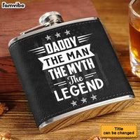 Personalized Gift For Dad The Man The Legend Leather Hip Flask 32233 thumb 1