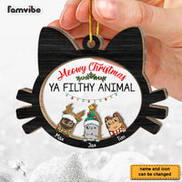 Personalized Meowy Christmas Ya Filthy Animal 2 Layered Mix Ornament 29699 thumb 1