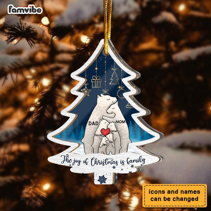 Personalized The Joy Of Christmas Is Family 2 Layered Mix Ornament 29669 1