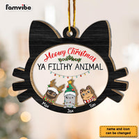 Personalized Meowy Christmas Ya Filthy Animal 2 Layered Mix Ornament 29699 thumb 1