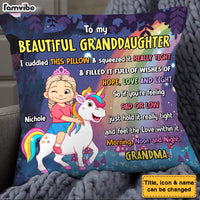 Personalized Gift For Granddaughter To My Granddaughter Unicorn Kid Pillow 30818 thumb 1