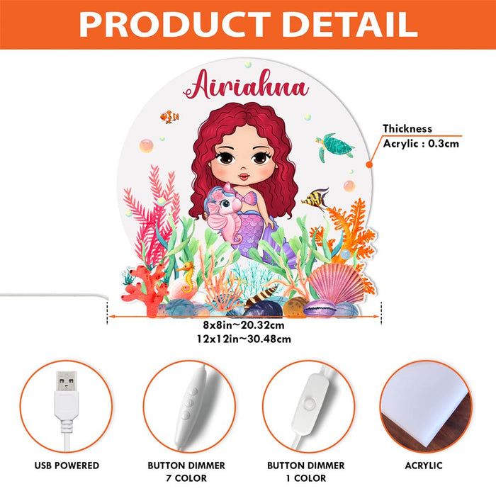 Personalized Gift For Granddaughter Mermaid Custom Shape Photo Light Box 31585 1