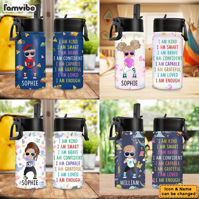 Personalized Gift For Kid I Am Kind Kids Water Bottle 32073 1