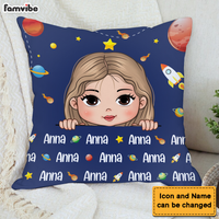 Personalized Gift For Grandson Custom Name Outer Space Pillow 30768 thumb 1