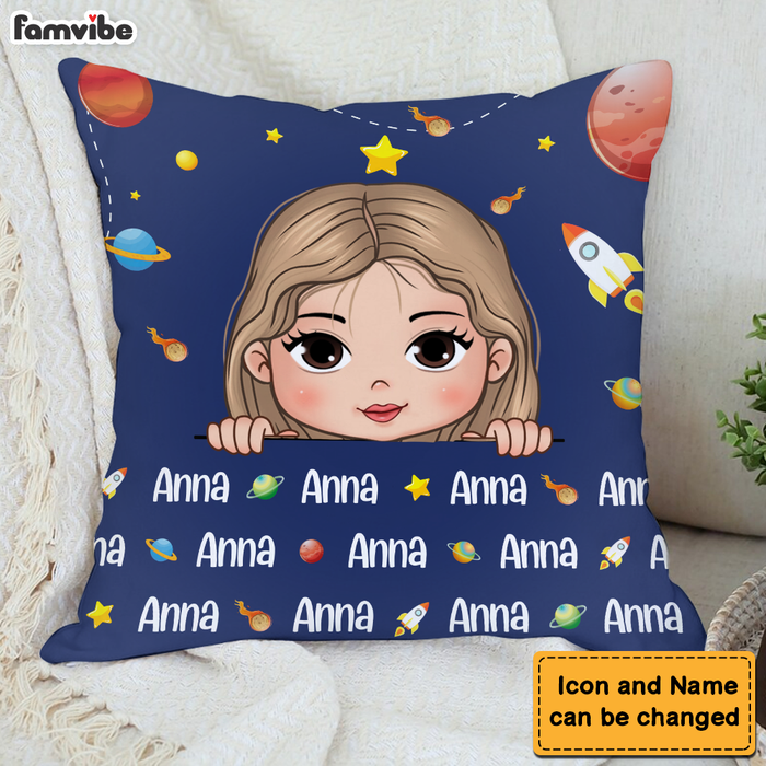 Personalized Gift For Grandson Custom Name Outer Space Pillow 30768 1